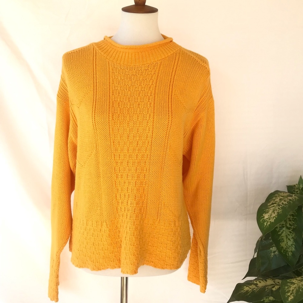 Vintage Mustard Yellow Knitted Sweater